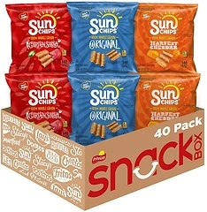 SunChips Multigrain Snacks, Variety Pack, 1 Ounce (Pack of 40)