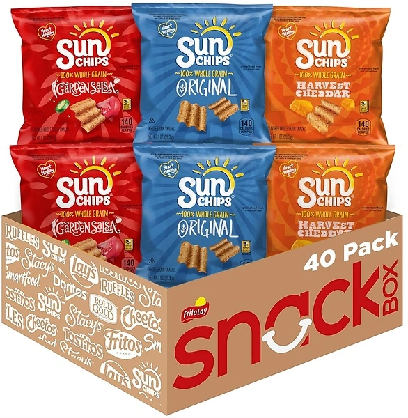 SunChips Multigrain Snacks, Variety Pack, 1 Ounce (Pack of 40)