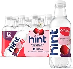 Hint Cherry Fruit-Infused Bottled Water, Sugar Free, 16 Fl Oz, Pack of 12