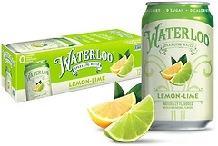 Waterloo Sparkling Water, Lemon-Lime Flavor, 12 Fl Oz Cans, Pack of 12