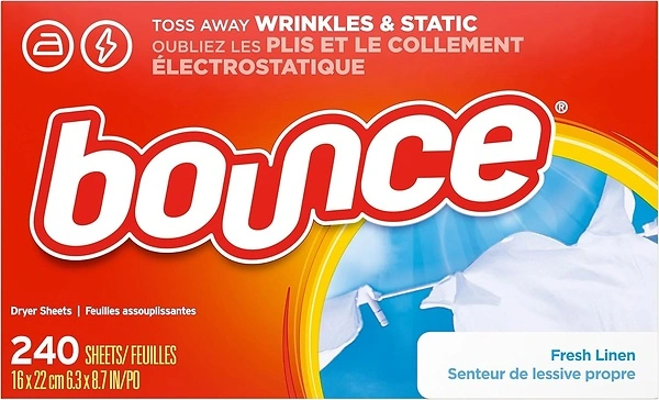 Bounce Dryer Sheets Laundry Fabric Softener, Fresh Linen Scent, 240 Count