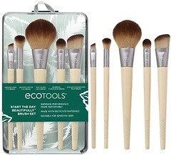 EcoTools Start The Day Beautifully 6 Piece Makeup Brush Set, Makeup Brushes For Eyeshadow, Blush, Concealer, & Foundation Application, Eco-Friendly, G...