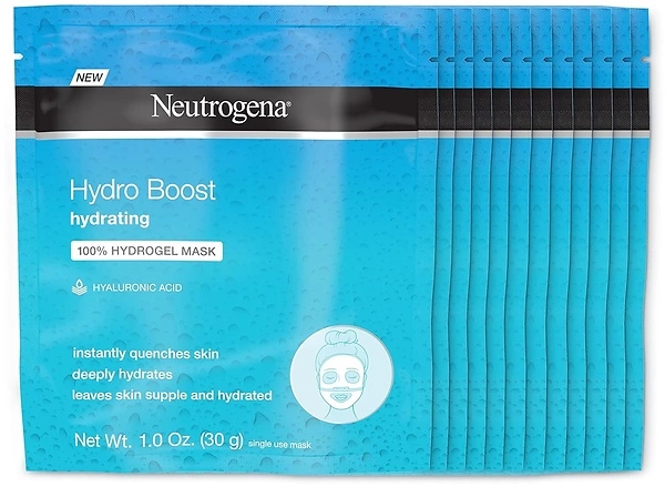Neutrogena Hydro Boost Hydrating Hydrogel Face Mask, Hyaluronic Acid, Pack of 12