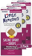 Little Remedies Saline Nasal Spray and Saline Drops for Baby, 0.5 Fl Oz, 3 Pack