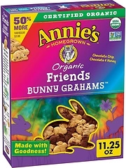 Annie's Organic Friends Bunny Graham Snacks, Chocolate Chip, 11.25 oz. Box