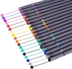 iBayam Planner Colored Pens, Fine Point Markers, 18-Pack - Bullet Journaling, Art