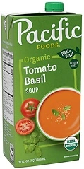 Pacific Foods Organic Tomato Basil Soup, Plant Based, 32 oz Carton