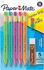 Paper Mate Handwriting Triangular Mechanical Pencil Set with Lead & Eraser Refills, 1.3mm, School Supplies, Office Supplies, Sketching Pencils, Drafti...
