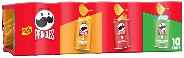 Pringles Potato Crisps, Grab N' Go Snack Pack, Variety Pack, 10 Cans