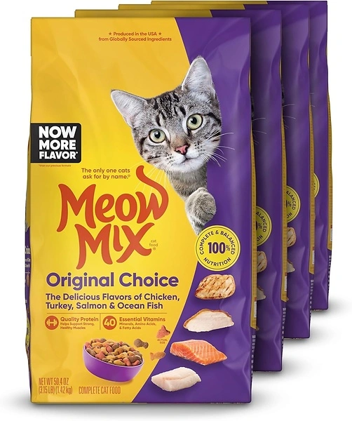Meow Mix Original Choice Dry Cat Food, 3.15 Pound (Pack of 4)