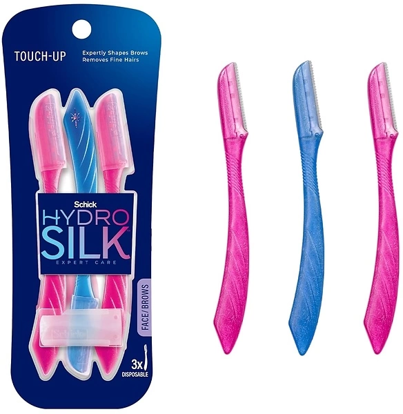 Schick Hydro Silk Touch-Up Dermaplaning Tool with Precision Cover, 3ct Razor