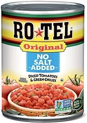 RO-TEL Original No Salt Added Diced Tomatoes and Green Chilies, 10 oz