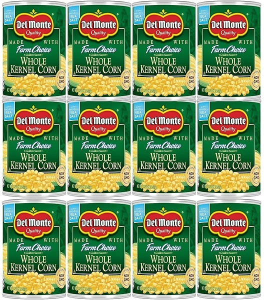 Del Monte Canned Fresh Cut Whole Golden Sweet Kernel Corn, 15.25 Ounce (Pack of 12)