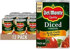 Del Monte Canned Diced Tomatoes, 14.5 Ounce (Pack of 12)
