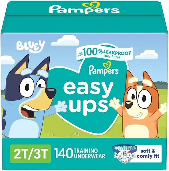 Pampers Easy Ups Bluey Potty Training Pants, Size 2T-3T, 140 Count