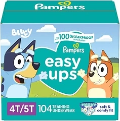Pampers Easy Ups Boys & Girls Potty Training Pants, Size 4T-5T, 104 Count