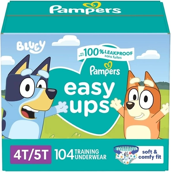 Pampers Easy Ups Boys & Girls Potty Training Pants, Size 4T-5T, 104 Count