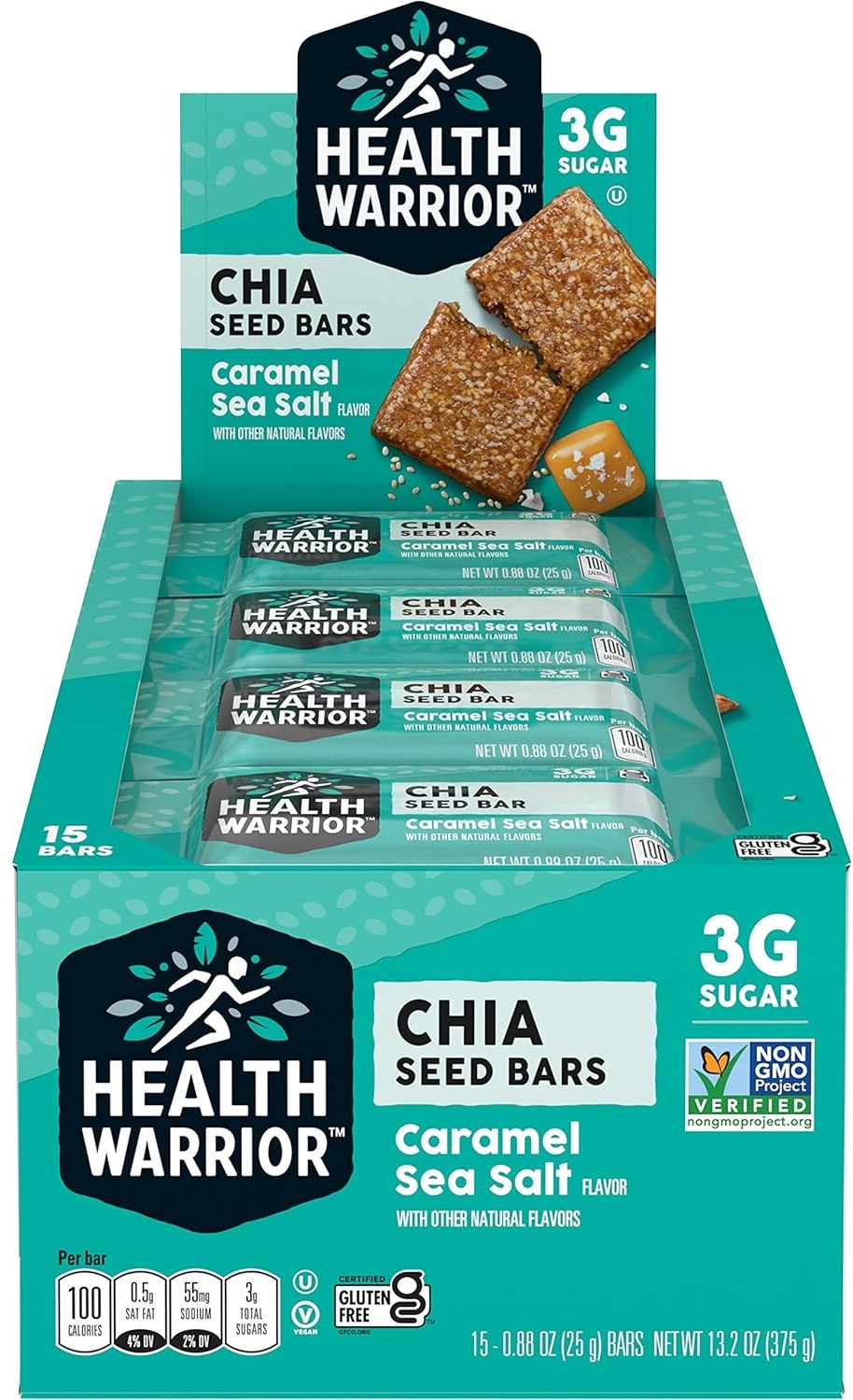 Amazon Deal on Health Warrior Chia Bars, Caramel Sea Salt, 15 Bars ...