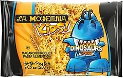 La Moderna Kids Dinosaur Pasta, Noodles, Durum Wheat, Protein, Fiber, Vitamins, 7 Oz