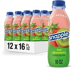 Snapple Kiwi Strawberry Juice Drink, 16 Fl Oz, Pack of 12, All Natural