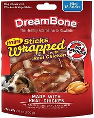 DreamBone Mini Sticks Wrapped With Real Chicken, Rawhide Free, 15 Count