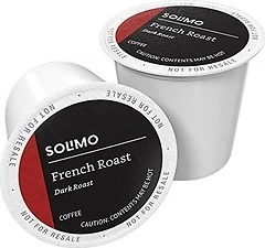 Solimo Dark Roast Coffee Pods, French Roast, Keurig 2.0 Compatible, 100 Count