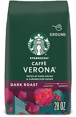 Starbucks Ground Coffee, Dark Roast Coffee, Caffe Verona, 100 Arabica, 1 bag (28 oz)