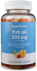 Amazon Basics Fish Oil 303 mg, Lemon, Orange & Strawberry-Banana, 90 Gummies