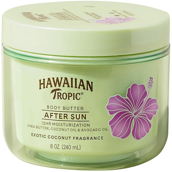 Hawaiian Tropic After Sun Body Butter with Coconut Oil, 8oz - Moisturizing Lotion