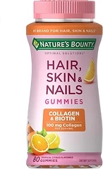 Nature's Bounty Hair, Skin & Nails with Biotin and Collagen, 2500 mcg, 80 Ct Gummies