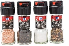 McCormick Salt & Pepper Grinder Set, Himalayan Pink Salt, Sea Salt, Peppercorn
