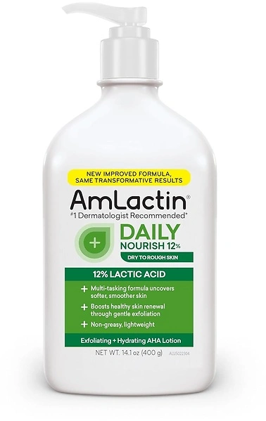 AmLactin Daily Nourish Body Lotion, 12 Lactic Acid, 14.1 oz, Exfoliator & Moisturizer