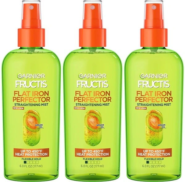 Garnier Fructis Style Flat Iron Perfector Mist, Argan Oil, 6 oz, 3 Count