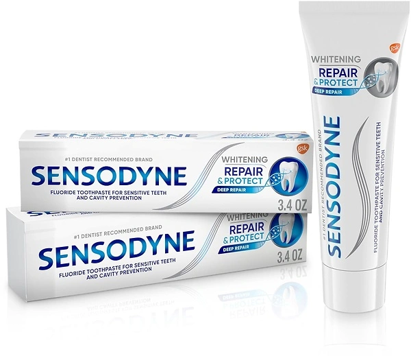 Sensodyne Repair and Protect Whitening Toothpaste for Sensitive Teeth, 3.4 oz, 2 Pack