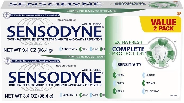 Sensodyne Complete Protection Sensitive Toothpaste, 3.4 Ounces, Pack of 2