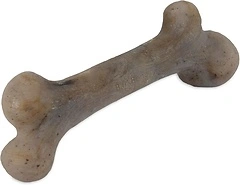 Pet Qwerks Dinosaur BarkBone - Nylon Dog Bone for Tough Chewers -Real Bacon Flavor