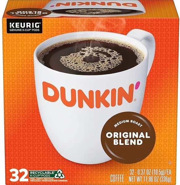 Dunkin' Original Blend Medium Roast Coffee, 128 Keurig K-Cup Pods