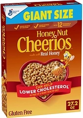 Honey Nut Cheerios Cereal, Happy Heart Shapes, Whole Grain Oats, 27.2 oz