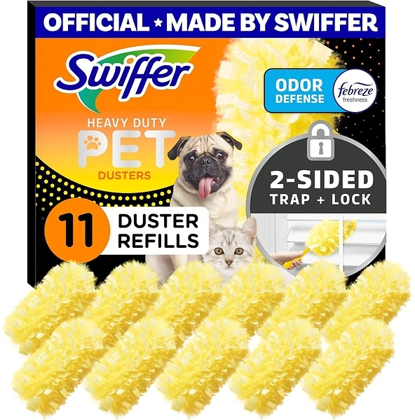 Swiffer Pet Heavy Duty Dusters Refills, 360 Multisurface Dusters, 11 Count