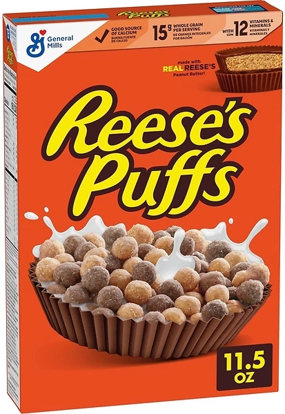 Reese's Puffs, Chocolatey Peanut Butter Cereal, 11.5 OZ Box