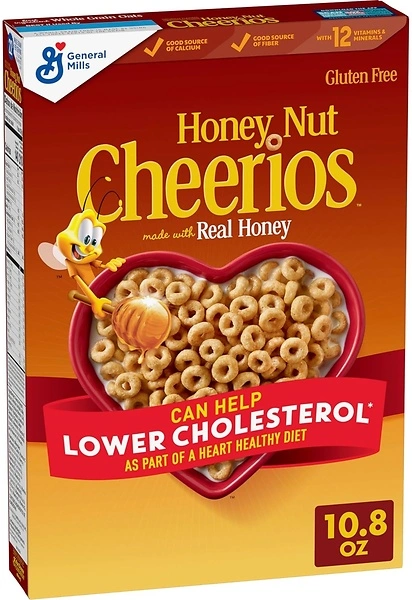 Honey Nut Cheerios Cereal, Happy Heart Shapes, Whole Grain Oats, 10.8 oz