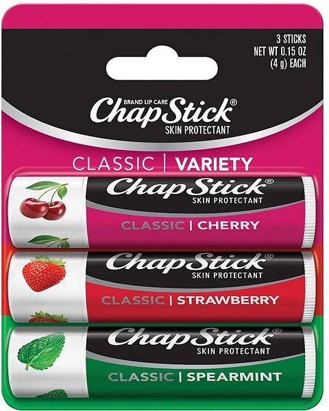 ChapStick Lip Care Set, Classic Collection 3-Pack – Spearmint, Cherry, Strawberry