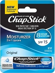 ChapStick Moisturizer 2-in-1 Lipcare SPF 15, Original, 0.15 Oz