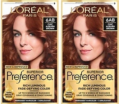 L'Oreal Paris Superior Preference Hair Color, Chic Auburn Brown, 1 Kit (Pack of 2)