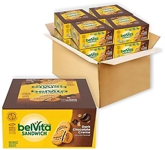 belVita Dark Chocolate Creme Breakfast Biscuits, 64 Total Packs (8 Boxes)