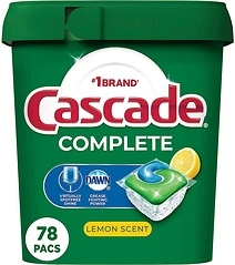 Cascade Complete Dish Washing Pods, Lemon Scent ActionPacs, 78 Count