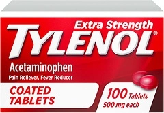 Tylenol Extra Strength Pain Reliever & Fever Reducer, 500 mg, 100 ct Tablets