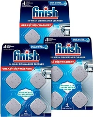 Finish Dishwasher Cleaner Tablets, 12 Count, Hygienically Cleans Hidden Grease
