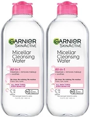 Garnier Micellar Water, Hydrating Facial Cleanser & Makeup Remover, 2 Count