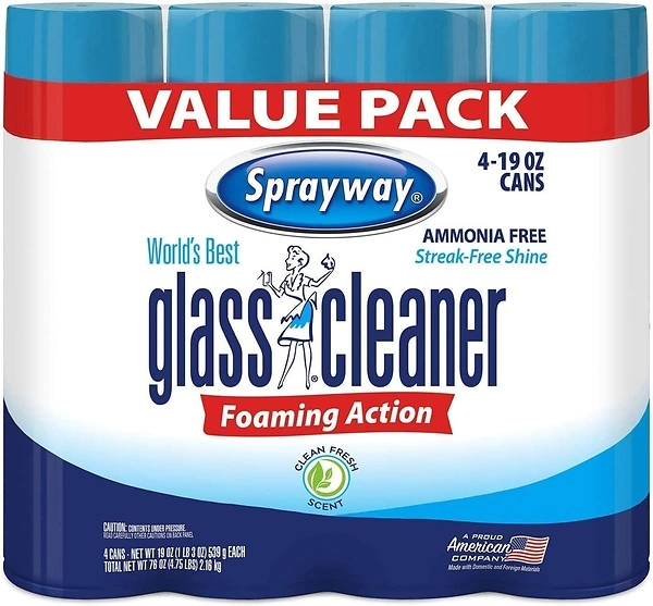 Sprayway 443331 Ammonia Free Glass Cleaner, 19 Oz. (4-Pack) (4 Case)
